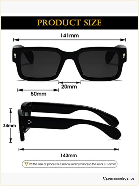 Trendy Chunky Rectangle Sunglasses UV400 Protection Unisex Shades main image 5